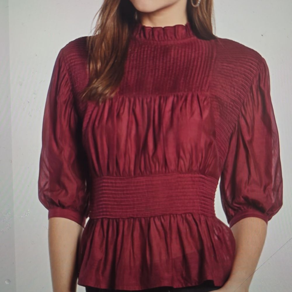SOMETHING NAVY BRAND Easy Tie‎ Neck Blouse Xs